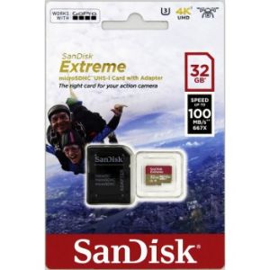 Adaptor SanDisk Extreme/micro SDHC/32GB/100MBps/UHS-I U3/Clasa 10/+ SDSQXAF-032G-GN6AA