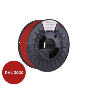 Snur de imprimare (filament) C-TECH PREMIUM LINE, PETG, roșu trafic, RAL3020, 1,75 mm, 1 kg 3DF-P-PETG1.75-3020