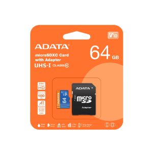 Adaptor Adata/micro SDHC/64GB/100MBps/UHS-I U1/Clasa 10/+ AUSDX64GUICL10A1-RA1