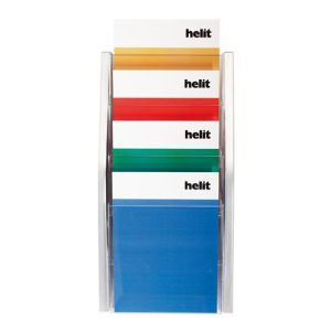 Suport de perete pentru broșuri, A4, argintiu