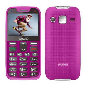 EVOLVEO EasyPhone XR, telefon mobil pentru seniori cu suport de incarcare, roz EP-601-XR-PK