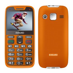 EVOLVEO EasyPhone XR, telefon mobil pentru seniori cu suport de incarcare, portocaliu EP-601-XR-OR