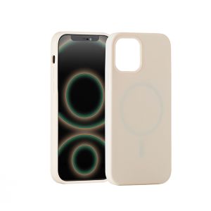 Husă ER POWER din silicon CARNEVAL SNAP pentru iPhone 12/12 Pro cu MagSafe - bej ERCSIP12MGLQ-GD