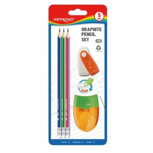 Set rechizite școlare KEYROAD, blister 5 buc, mix de culori 