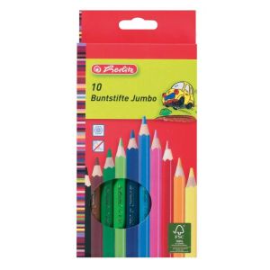 Creioane hexagonale Herlitz Jumbo 10 culori 