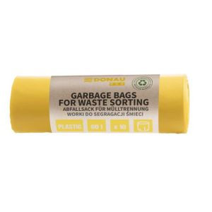 Pungi de separare din plastic DONAU ECO 60 ℓ, 28 mic, 10 buc, galbene 