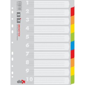 Separator din carton pentru produse de birou, 10 bucăți, colorat 