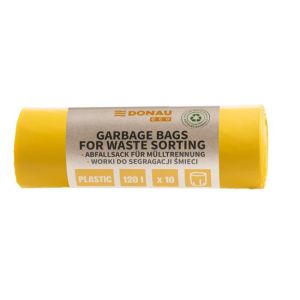 Pungi de separare din plastic DONAU ECO, 120 ℓ, 35 mic, 10 buc, galbene 