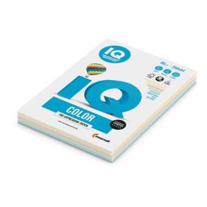 Hârtie colorată IQ color 5x50 culori pastelate mixte, A4, 80g 