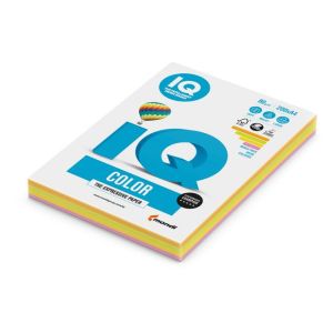 Hârtie colorată IQ color 4x50 culori neon mixte, A4, 80g 