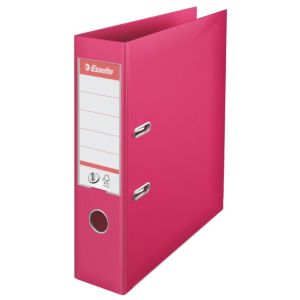 Dosar cu pârghie Esselte nr. 1, integral din plastic, 7,5 cm, roz 