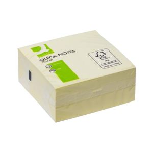 Tampon autoadeziv Q-CONNECT 76x76 mm, 400 l, galben 