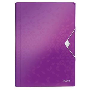 Servietă Leitz WOW din plastic cu compartimente, violet 