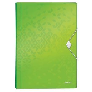 Servietă Leitz WOW din plastic verde metalizat cu compartimente 