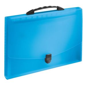 Servietă din plastic cu compartimente și mâner Esselte VIVIDA albastră 