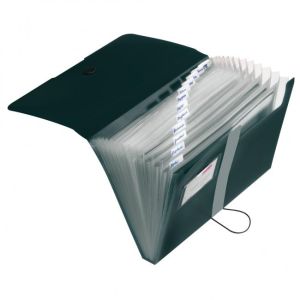 Servietă din plastic cu compartimente Herlitz Easy Orga neagră opacă 