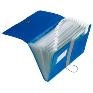 Servietă din plastic cu compartimente Herlitz Easy Orga albastru opac 