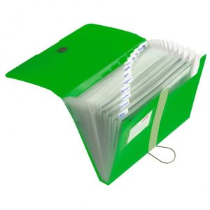 Servietă din plastic cu compartimente Herlitz Easy Orga verde măr opac 