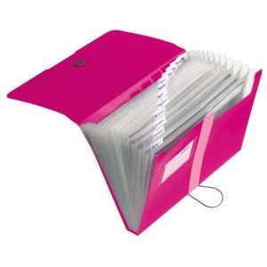 Servietă din plastic cu compartimente Herlitz Easy Orga roz opac 