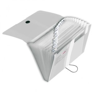 Servietă din plastic cu compartimente Herlitz Easy Orga transparentă 