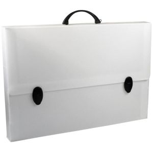 Servietă din plastic A3+ cu mâner DONAU transparentă 