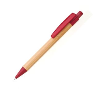 Stilou din bambus BORGO STRAW roșu 