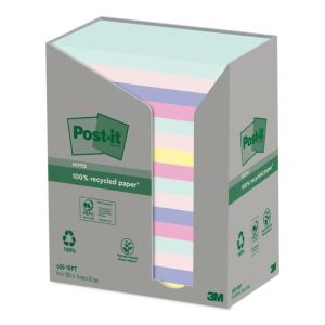 Notițe adezive reciclate Post-it 76x127 curcubeu 