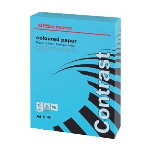 Hârtie Office Depot Contrast Color Albastru Intens, A4, 80 g 