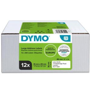 Etichete de adresă Dymo LW 89x36mm, mari, albe, 3120 buc. 