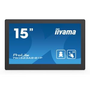 15 "iiyama TW1523AS-B1P: IPS, FullHD, capacitiv, 10P, 450cd/m2, mini HDMI, WiFi, Android 8.1 TW1523AS-B1P