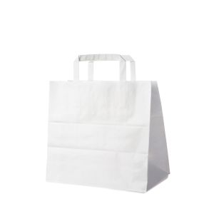 Pungă de hârtie (FSC Mix) albă 26+17 x 25 cm [250 buc]