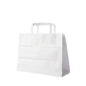 Pungă de hârtie (FSC Mix) albă 32+16 x 27 cm [250 buc]