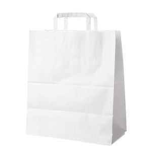 Pungă de hârtie albă 40+16 x 45 cm [150 buc]