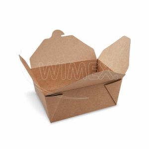 Cutie pentru alimente (PAP/PE) kraft rezistent la grăsime `M` 150 x 120 x 65 mm 1300ml [50 buc]