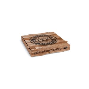 Cutie pizza (carton cuptor cu microunde) H4 kraft cu imprimeu 24 x 24 x 4 cm [100 buc]