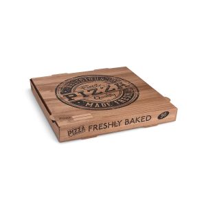 Cutie pizza (carton cuptor cu microunde) H4 kraft cu imprimeu 30 x 30 x 4 cm [100 buc]