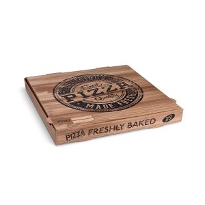 Cutie pizza (carton cuptor cu microunde) H4 kraft cu imprimeu 33 x 33 x 4 cm [100 buc]