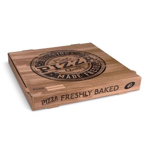 Cutie pizza (carton cuptor cu microunde) H4 kraft cu imprimeu 40 x 40 x 5 cm [100 buc]