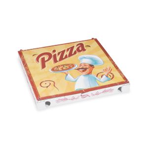 Cutie pizza (carton cuptor cu microunde) C4 alb cu imprimeu 29,5 x 29,5 x 3 cm [100 buc]