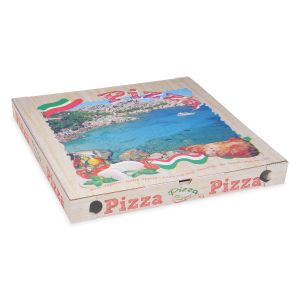 Cutie pizza (carton cuptor cu microunde) G4 alb cu imprimeu 50 x 50 x 5 cm [100 buc]