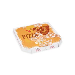 Cutie pizza (carton cuptor cu microunde) E6 alb cu imprimeu 26 x 26 x 3 cm [100 buc]