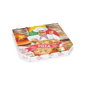Cutie pizza (carton cuptor cu microunde) E6 alb cu imprimeu 30 x 30 x 3 cm [100 buc]