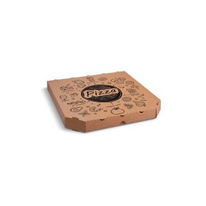 Cutie pizza (carton cuptor cu microunde) E6 kraft cu imprimeu 32 x 32 x 3 cm [100 buc]