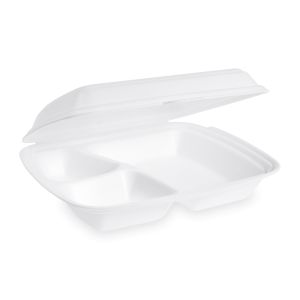 Cutie de meniu (XPS) 3 bucăți alb 241 x 207 x 69 mm 570 ml [125 buc]