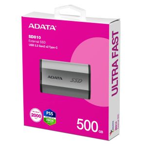ADATA SD810/500GB/SSD/Extern/Silver/5R SD810-500G-CSG