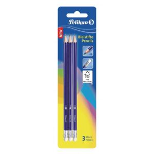 Creion cu radieră Pelikan HB 3 buc în blister