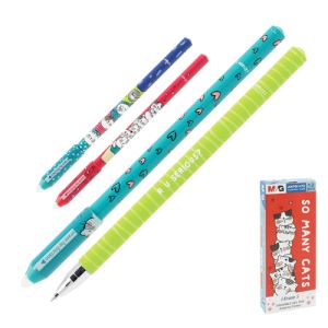 Roller gel/cauciuc M&amp;G iErase So Many Cats Pencil 0,5 mm, albastru
