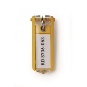 Etichete cheie CLIP DURABIL pentru chei galben 6 buc
