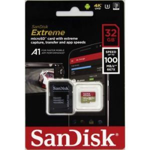 Adaptor SanDisk Extreme/micro SDHC/32GB/100MBps/UHS-I U3/Clasa 10/+ SDSQXAF-032G-GN6MA