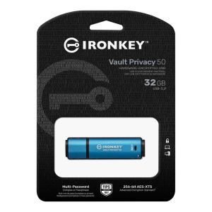 Kingston IronKey Vault Privacy 50/32 GB/USB 3.2/USB-A/Albastru IKVP50/32GB